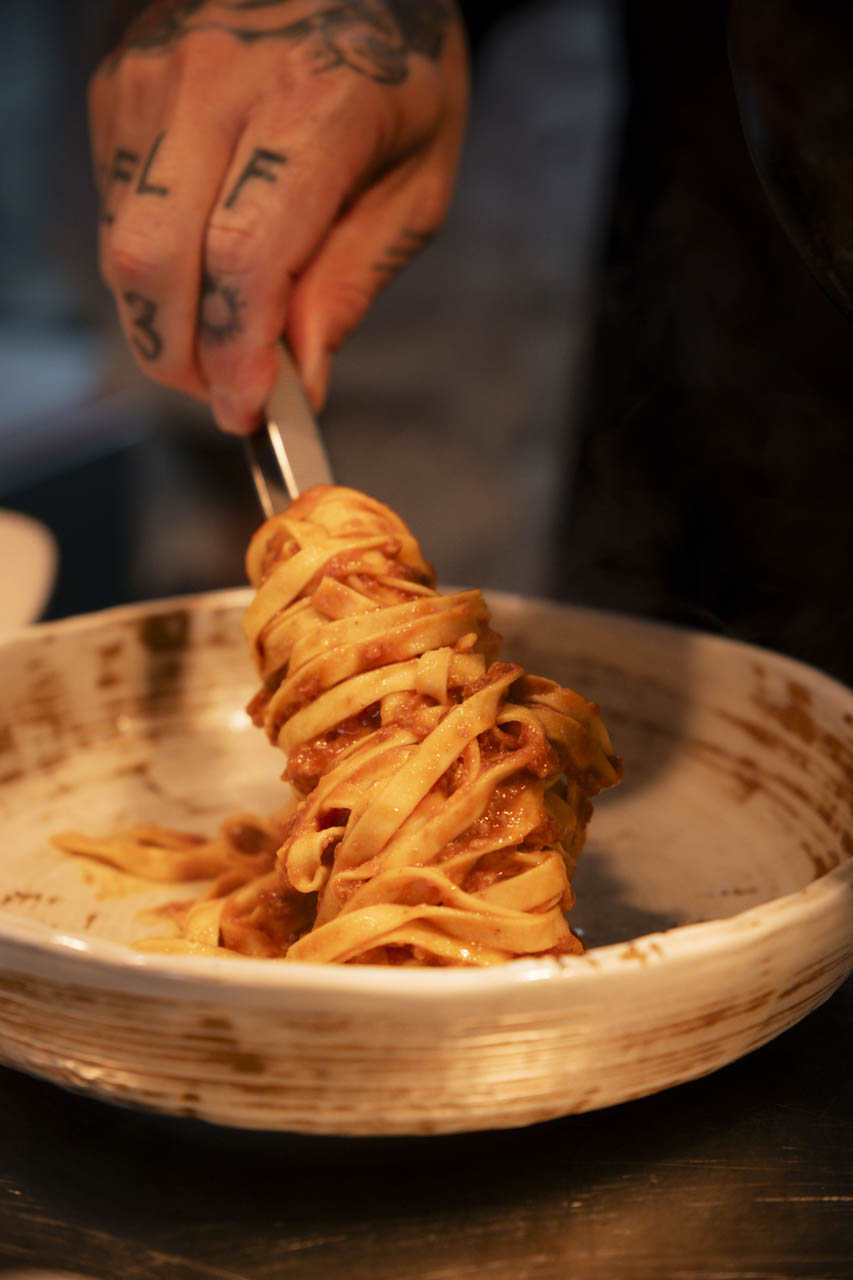 Pasta italiana en la trattoria de Paguera